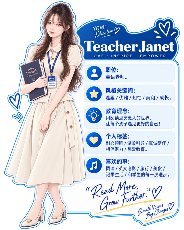 Janet 的卡通形象与个人介绍